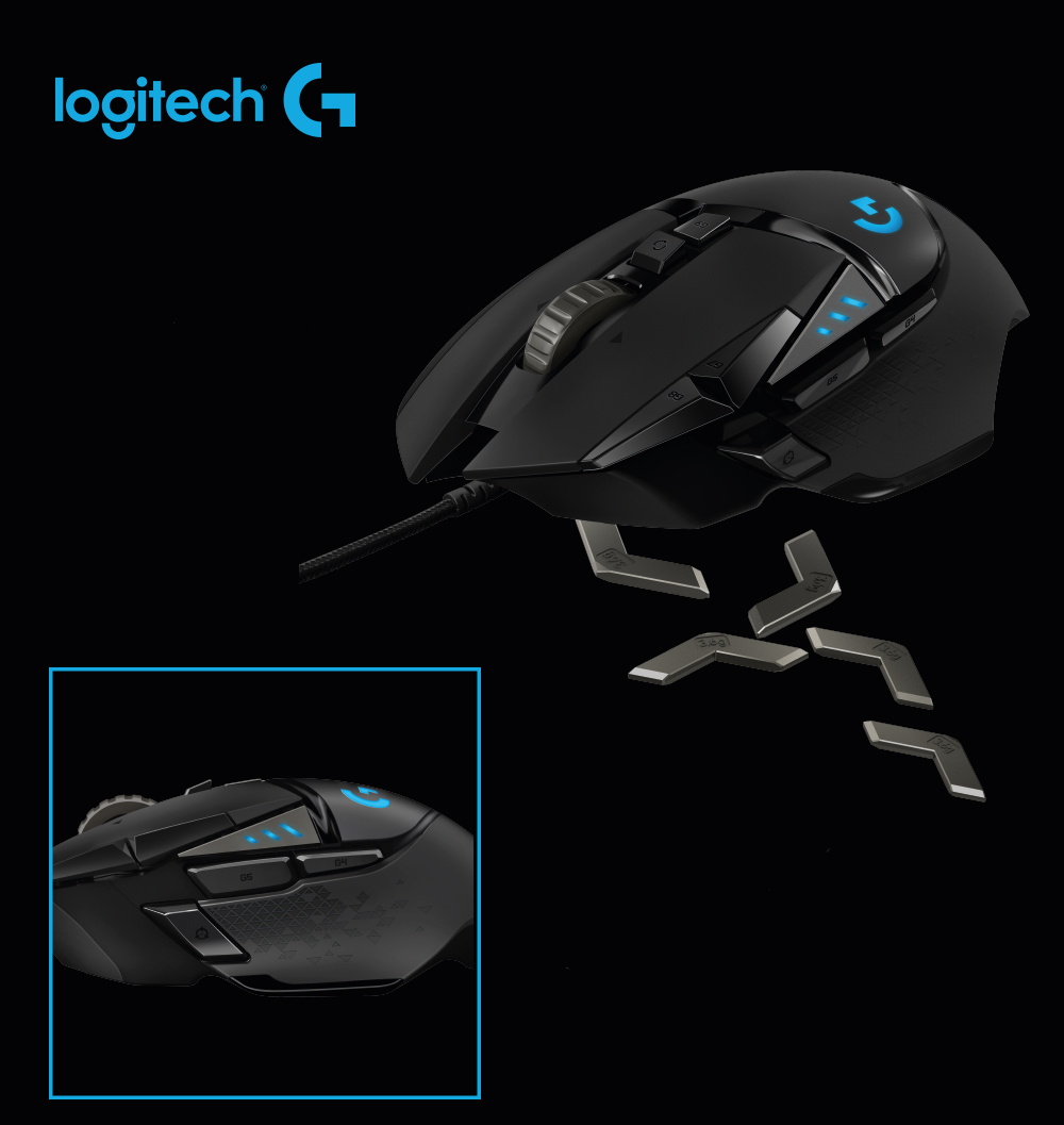 Mouse Gamer Logitech G502 Hero 16K, RGB Lightsync, 11 Botões, 16000 DPI - 910-005550